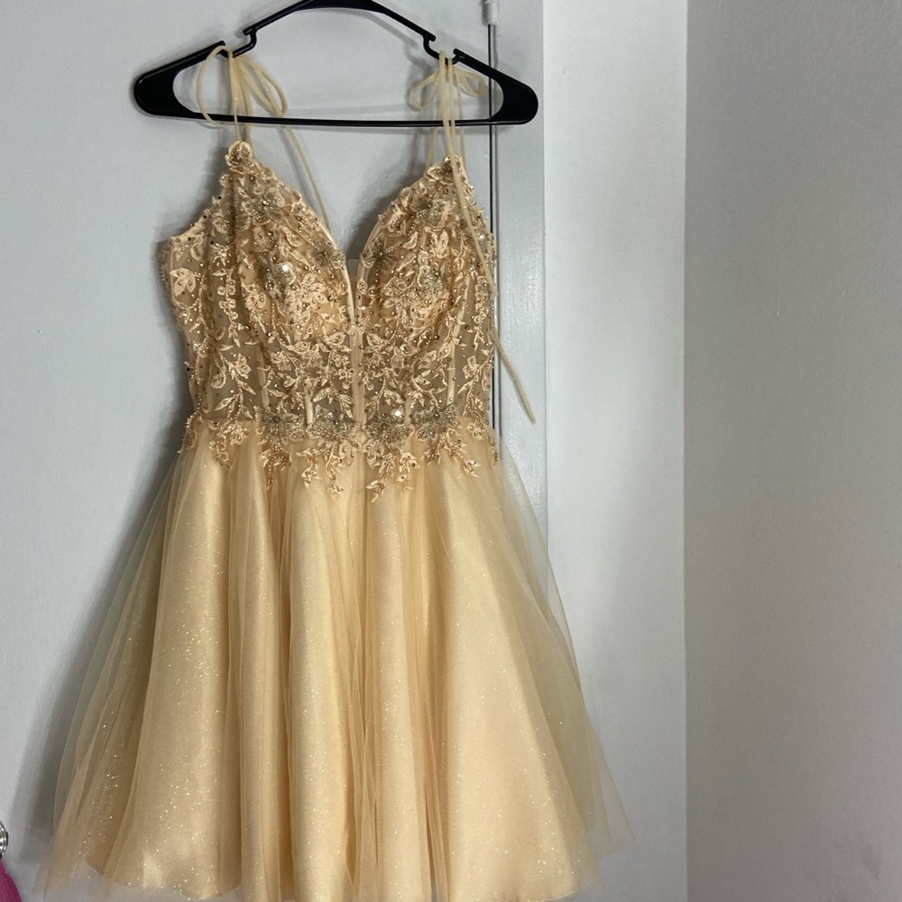 Elegant Gold Mini Dress